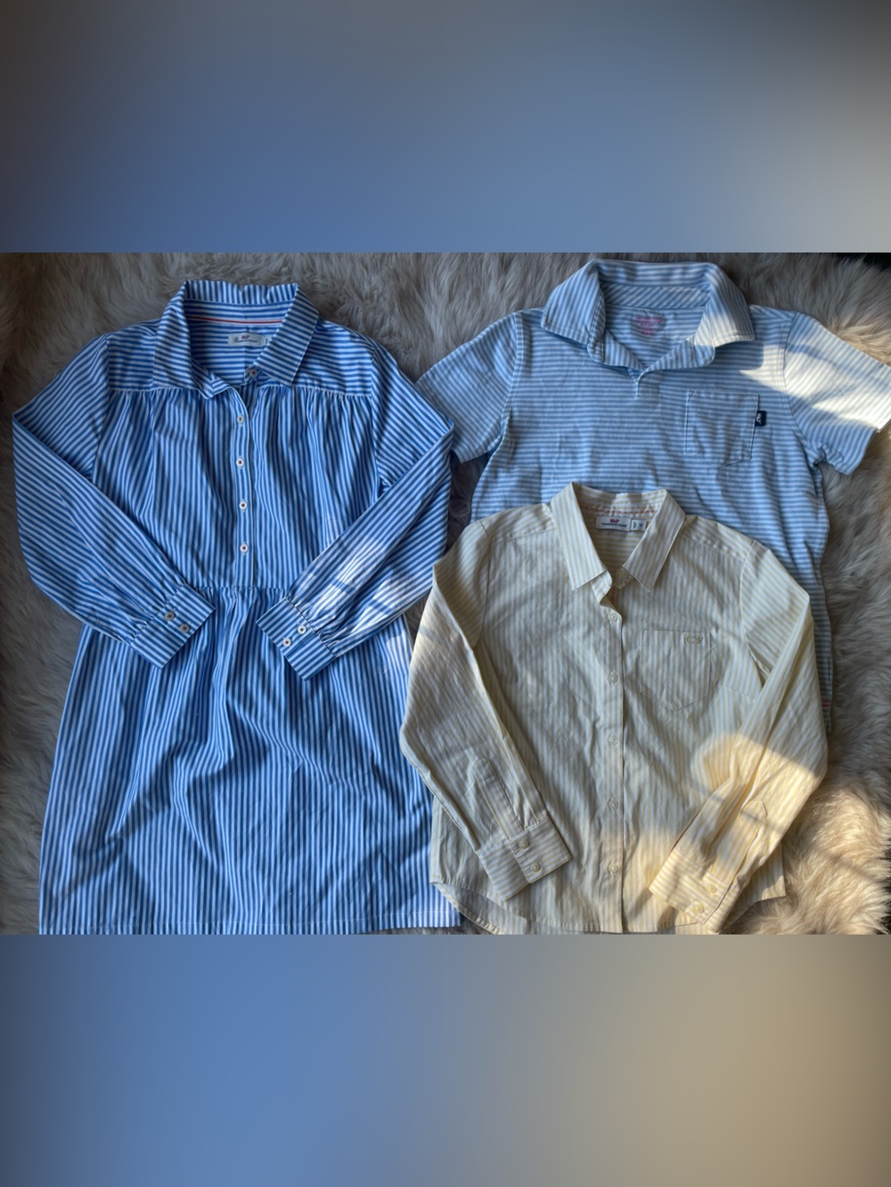 Kid’s Vineyard Vines Girl’s Medium Striped Set of 3: 2 Shirts + 1 Dress